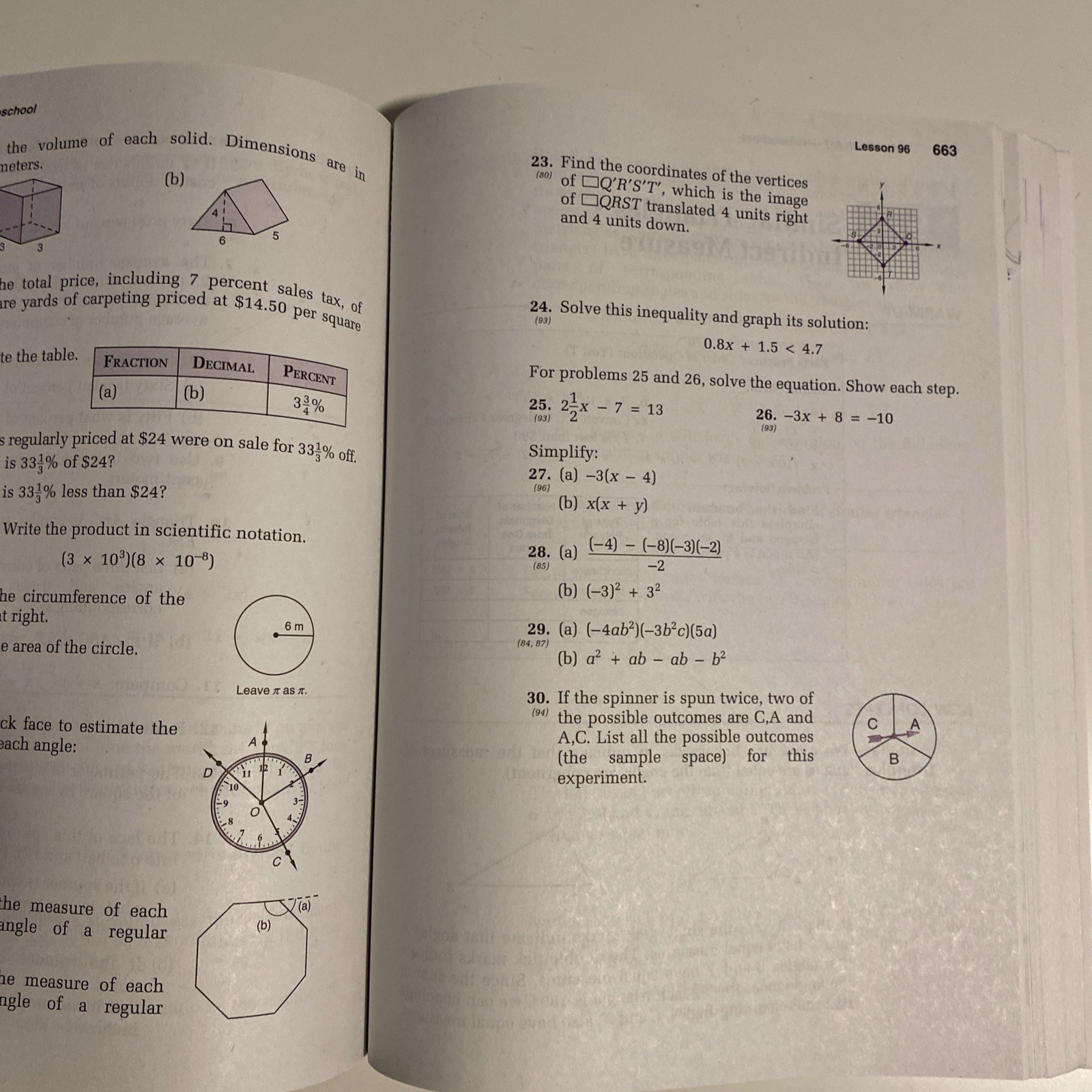 Saxon Math 8/7: Homeschool Student Text, 100 Pages Writing & 30 Printing Error.
