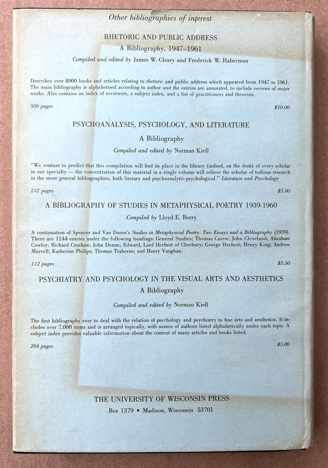 A Public Relations Bibliography 1965 SM Cutlip Journalism History Reference