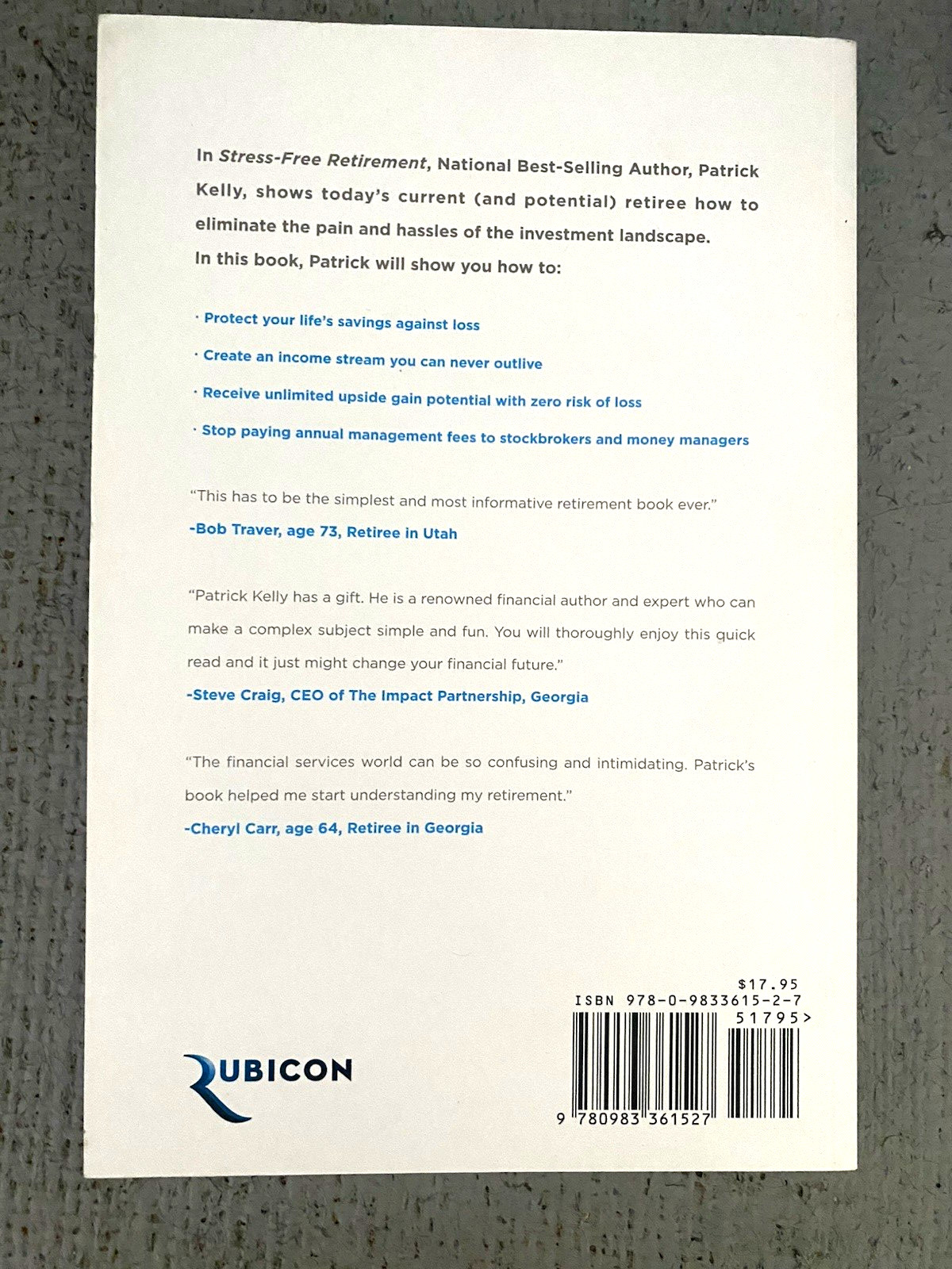 Stress-Free Retirement book by Patrick Kelly