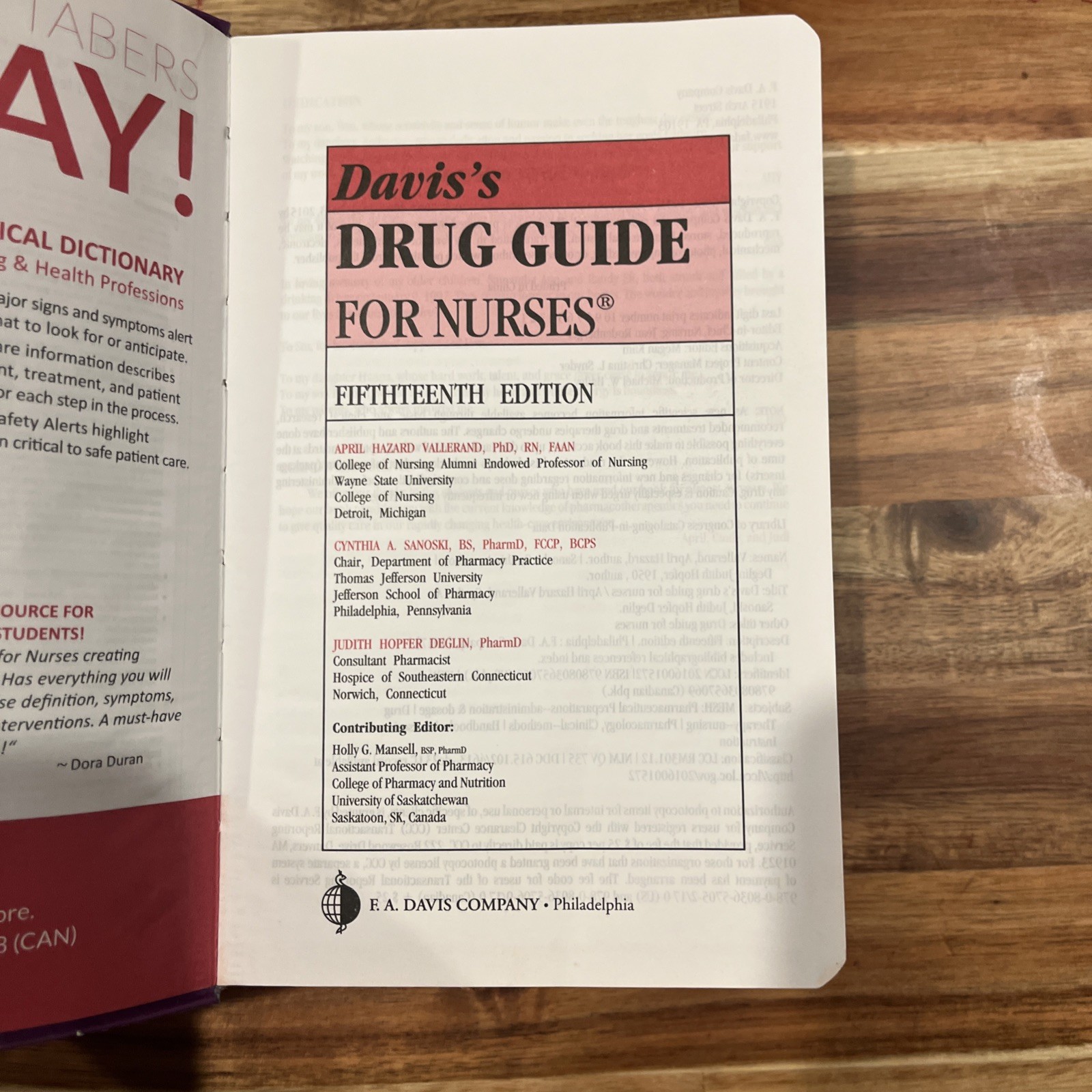 Davis’s Drug Guide For Nurses 15th Edition by April Hazard Vallerand