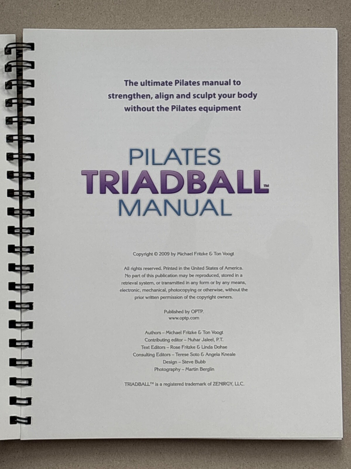 OPTP Pilates Triadball Educational Exercise Manual – Michael Fritzke & Ton Voogt