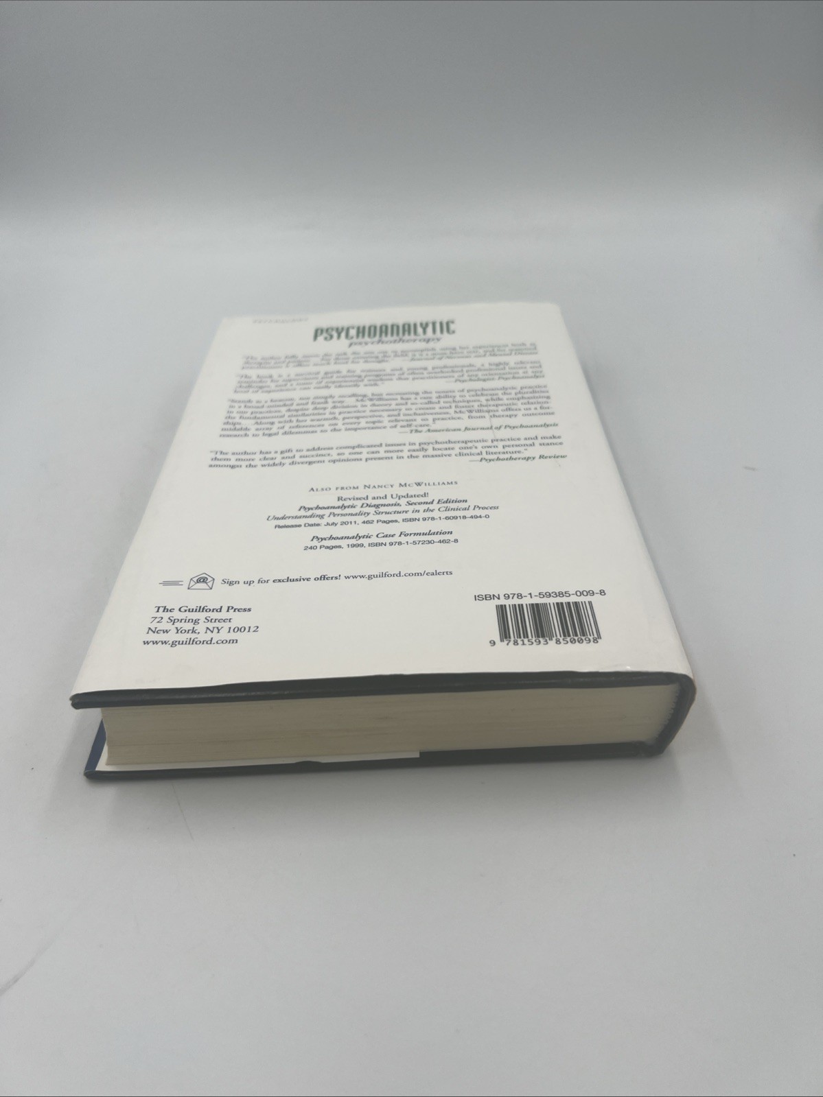 Psychoanalytic Psychotherapy : A Practitioner’s Guide by Nancy McWilliams (2004,