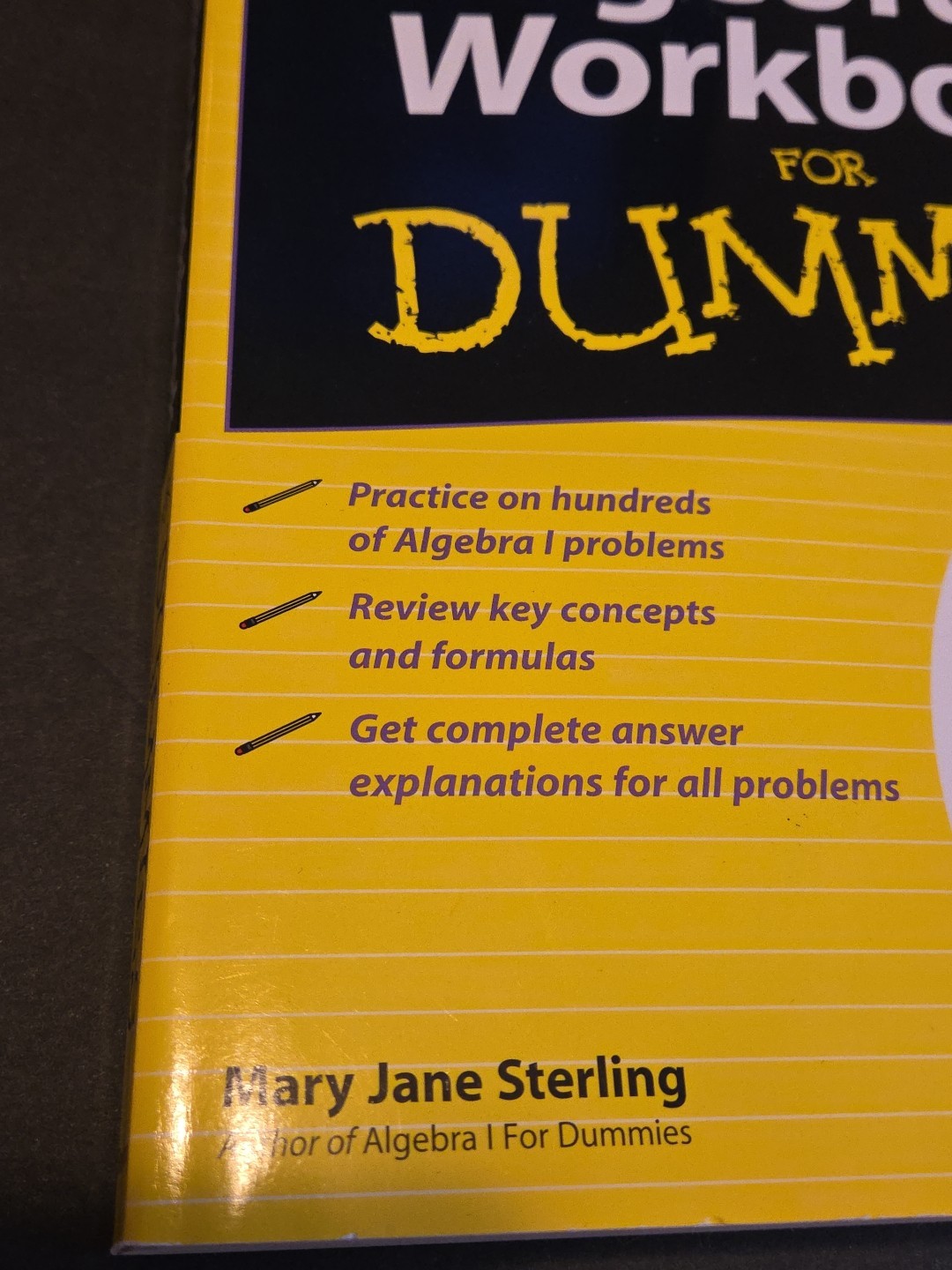 Algebra I for Dummies + Workbook by Sterling & Cliffs Quick Reference Book Lot