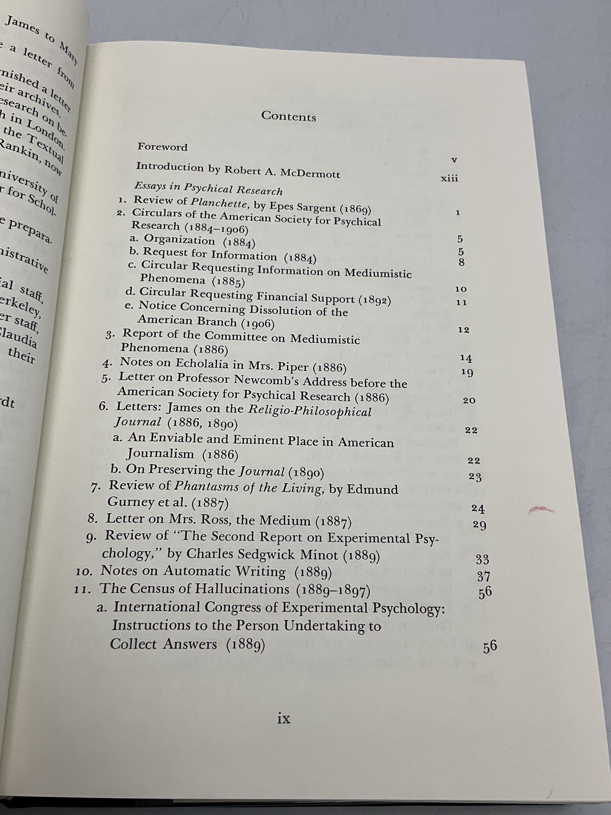 Essays In Psychical Research William James Harvard HC DJ Black 1986 USA