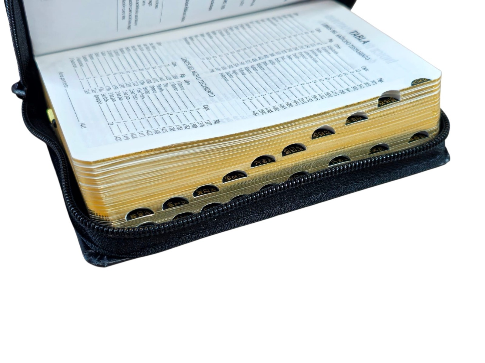 BIBLIA RVR.1960 COMPACTA, ACOLCHONADA PIEL NEGRO Con Índice Y Cierre