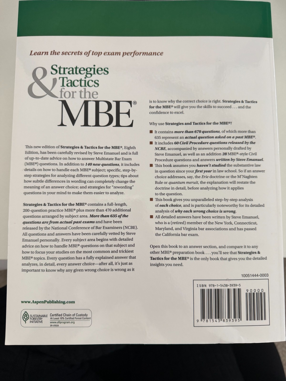 Bar Review Ser.: Strategies and Tactics® for the Mbe® : Multistate Bar Exam…