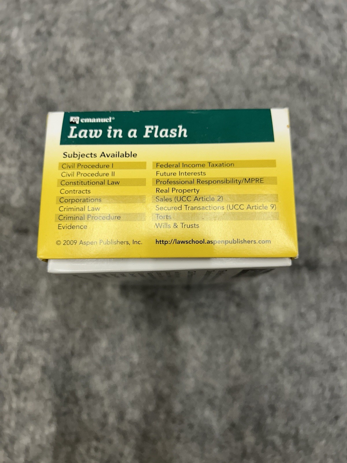 Emanuel Law In A Flash Civil Procedure Part II 2009 Bar Exam Study Aid Aspen