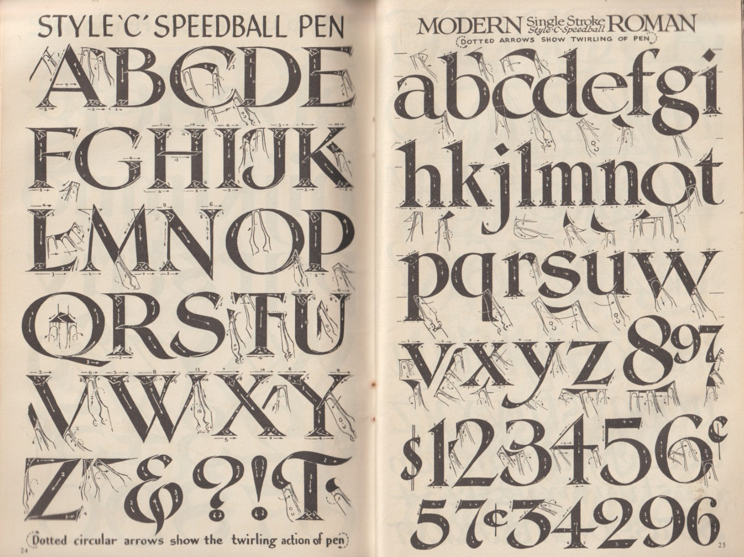 Vintage 1965 Speedball Textbook for Pen & Brush Lettering, fair cond.