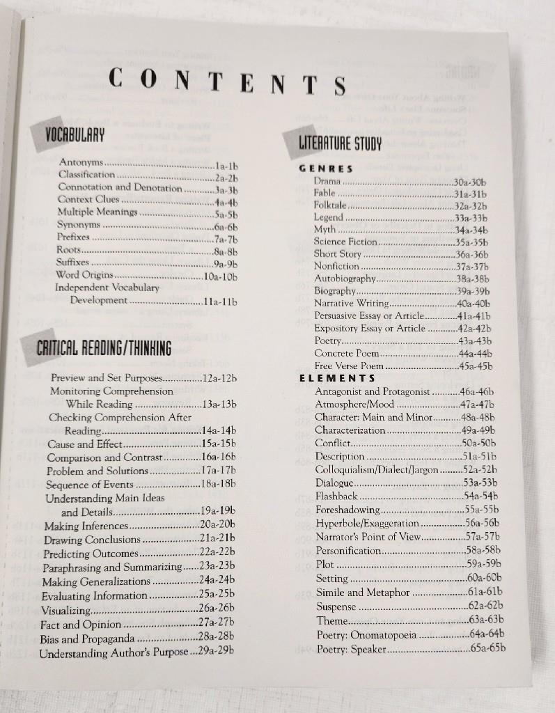Heath Middle Level Literature Mini-Lessons Blue Level Activity Book