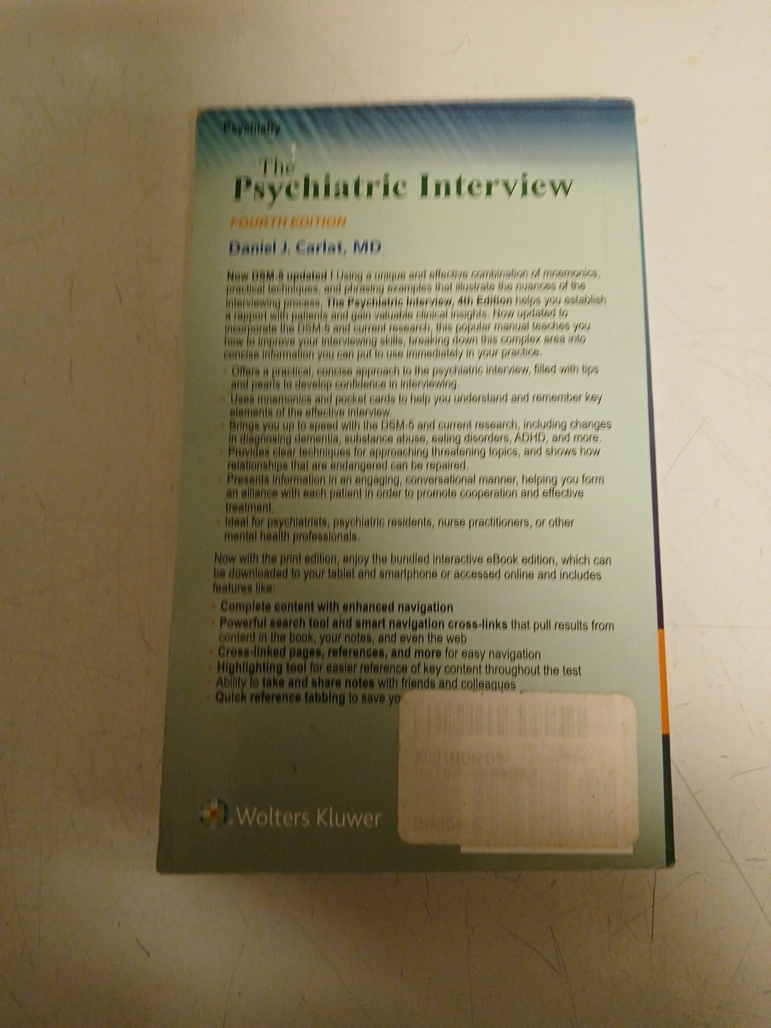 The Psychiatric Interview – Paperback, by Carlat Daniel – Good