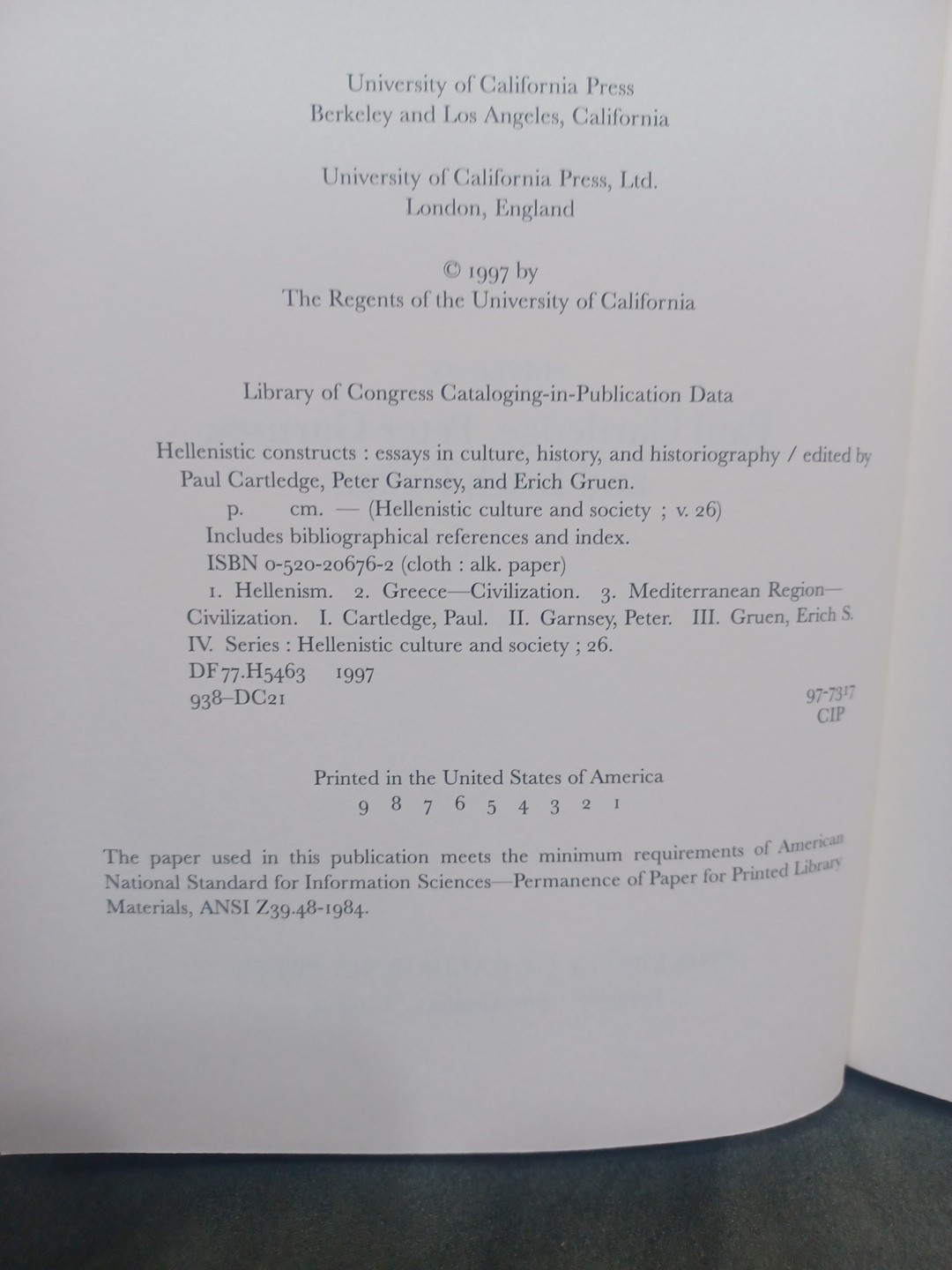 Hellenistic Constructs : Essays in Culture, History, and Historiography