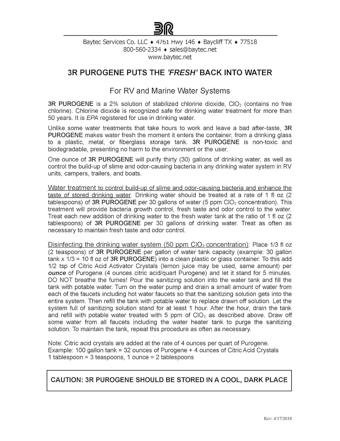 Purogene 32oz Water Purifier – Long-Term Storage, Taste Enhancer, Safe