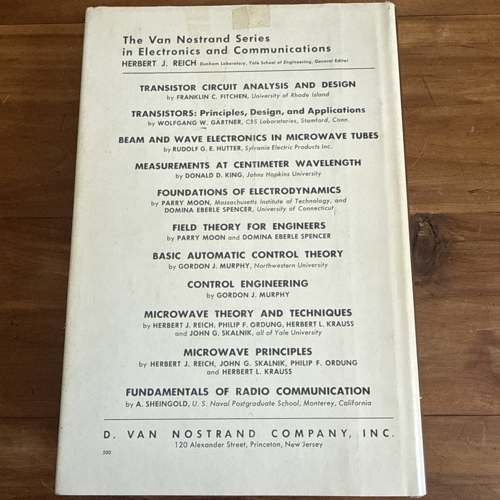 Field Theory For Engineers The Van Nostrand Series In Electronics By Parry Moon