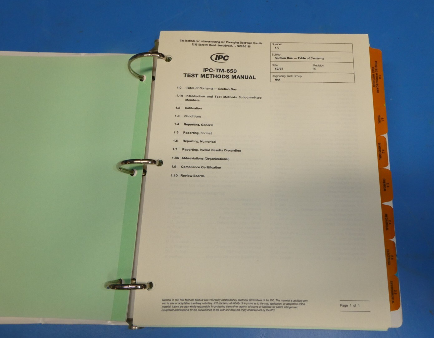 IPC-TM-650 Test Methods publication Rev H