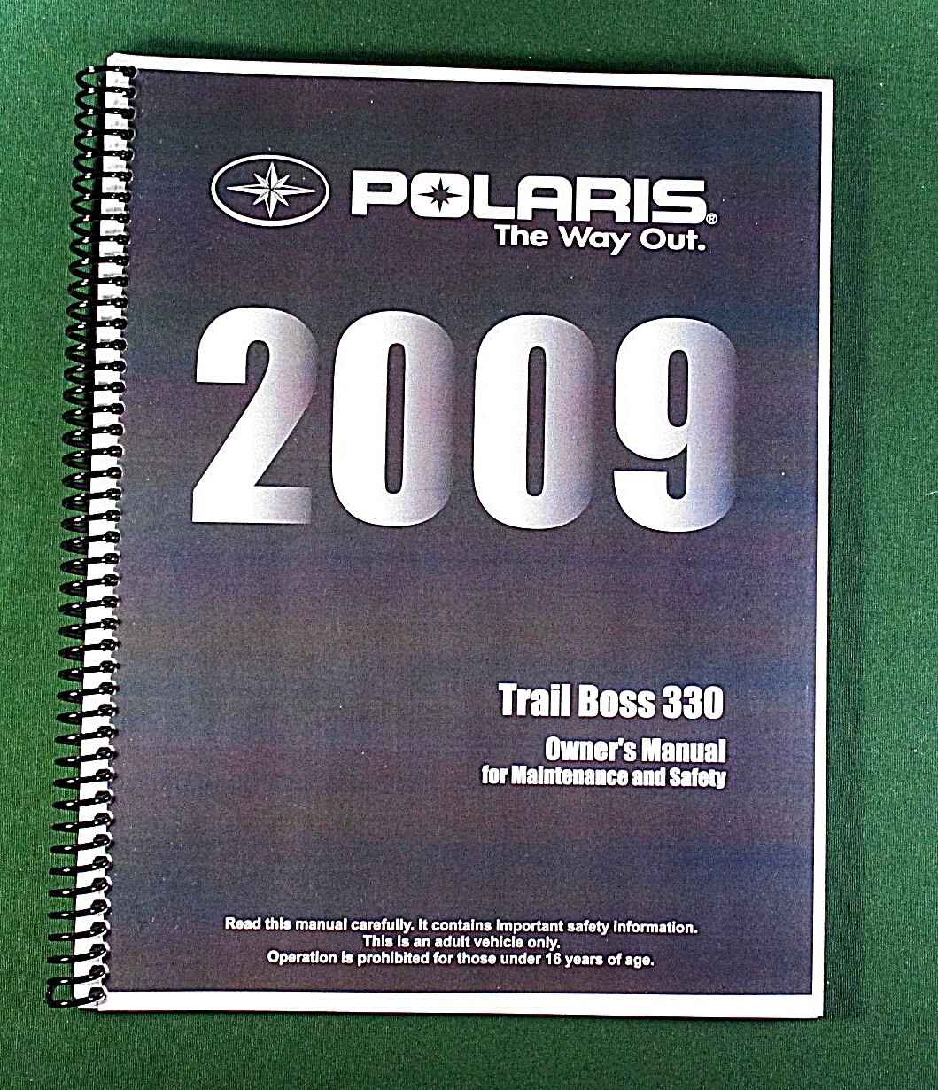 2009 Polaris Trail Boss 330 ATV Owner’s Manual: 122 Pages & Protective Covers