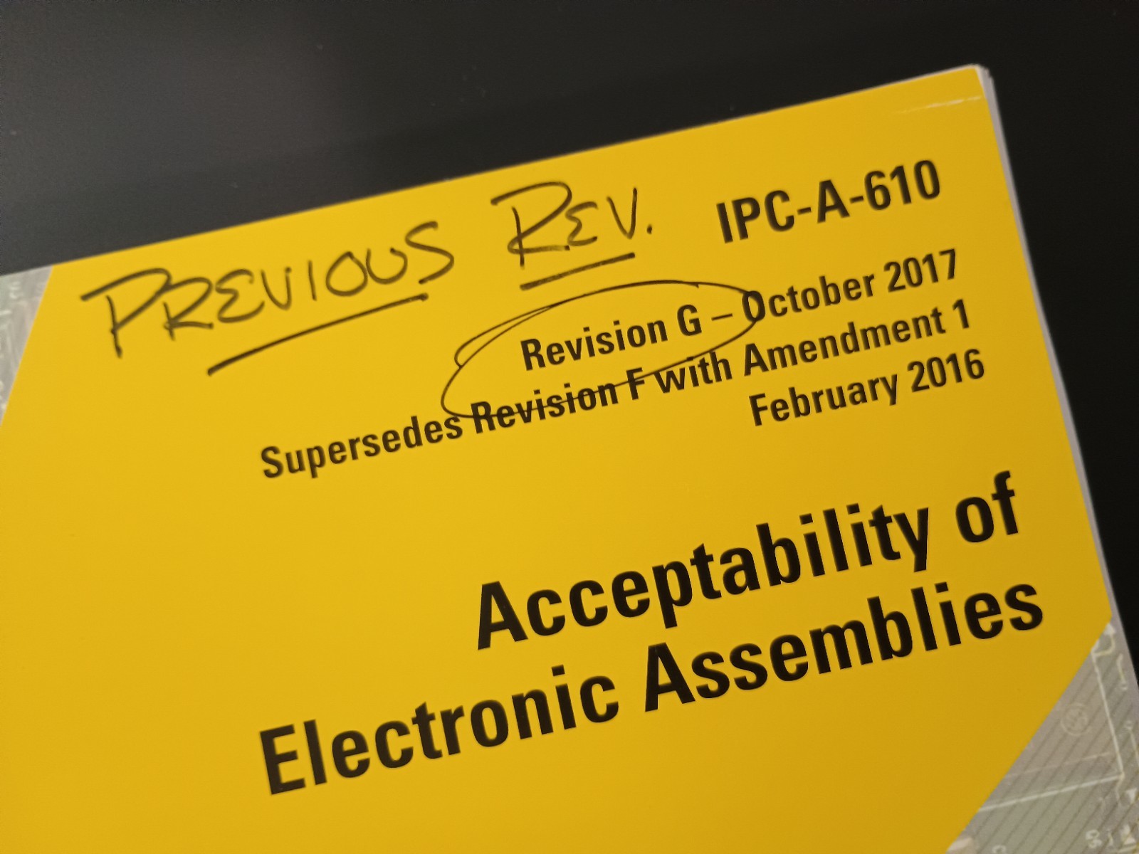 IPC-A-610 Revision G October 2017 Acceptability Of Electronic Assemblies