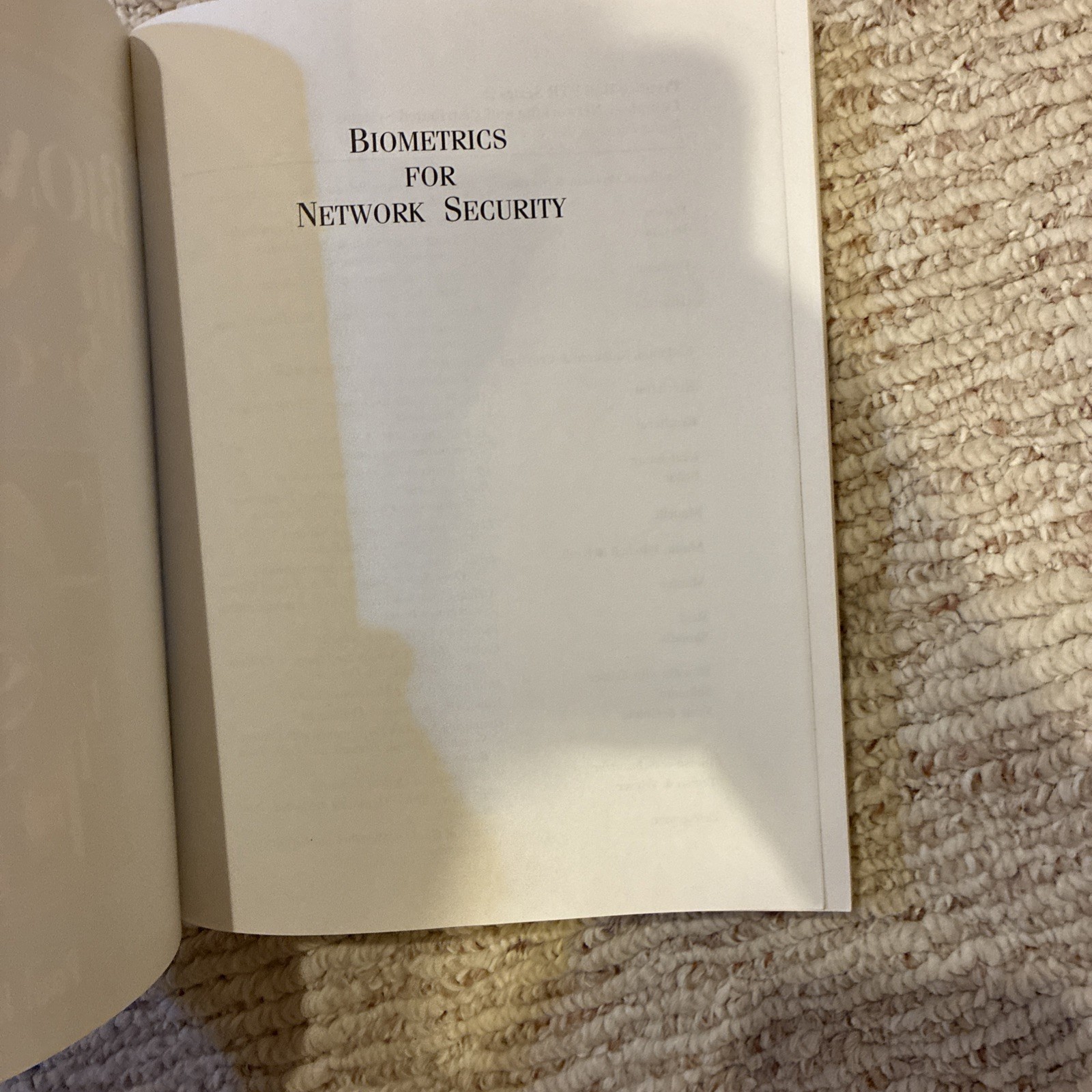 BIOMETRICS FOR NETWORK SECURITY (PRENTICE HALL SERIES IN By Paul Reid