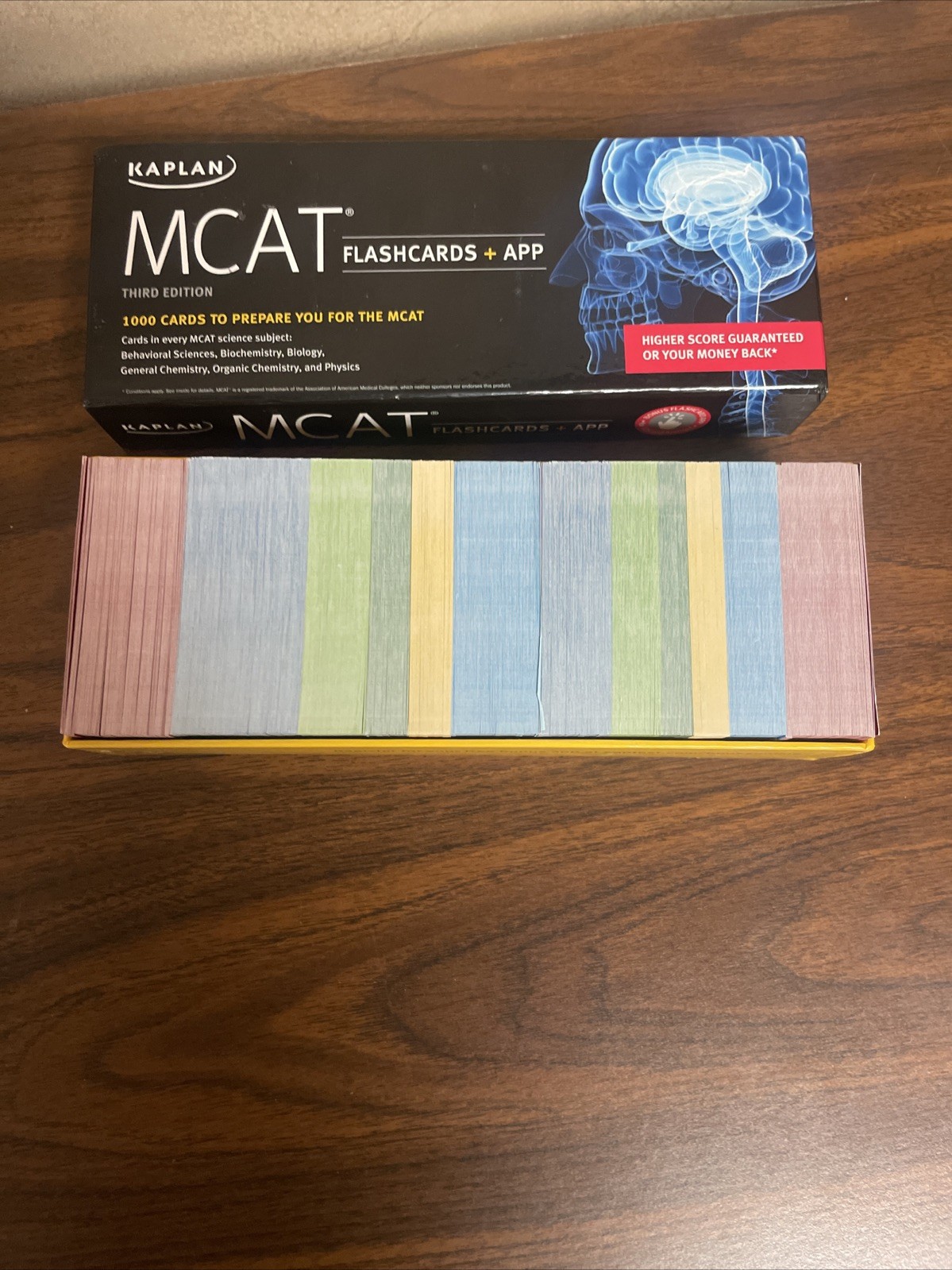 Kaplan MCAT Flashcards Study Cards Medical Exam Prep Set 1000 Cards Exc Cond