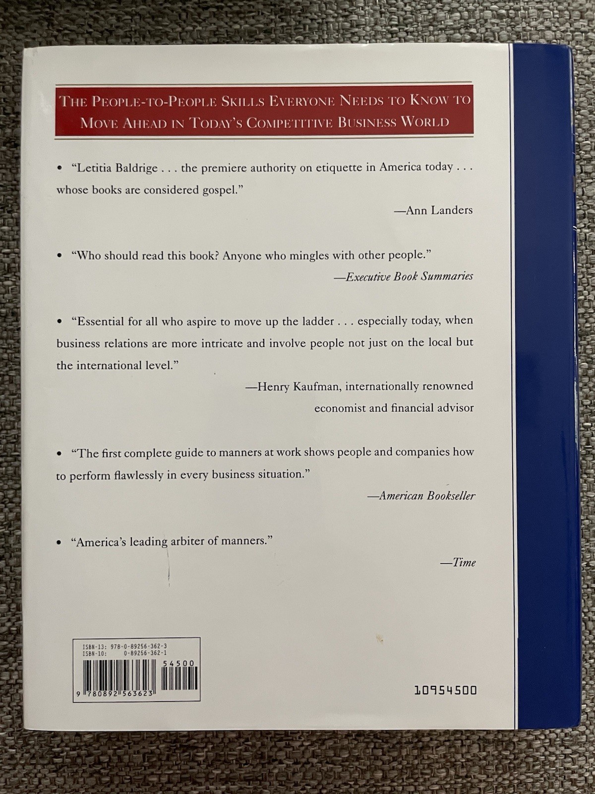 LETITIA BALDRIGE’S NEW COMPLETE GUIDE TO EXECUTIVE MANNERS – Hardcover NEW