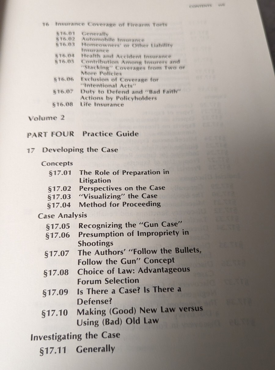 Firearms Litigation Law Science And Practice Volumes #2 ONLY (#1 not included)