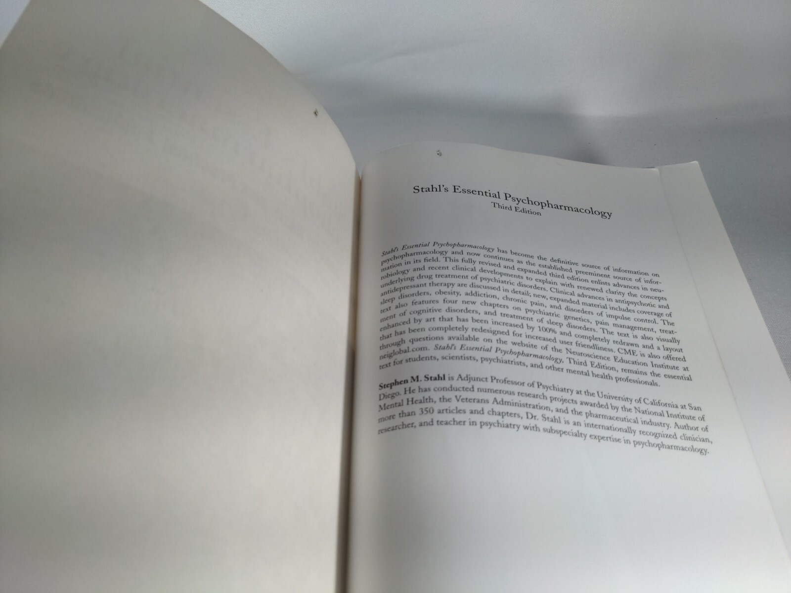 STAHL’S ESSENTIAL PSYCHOPHARMACOLOGY: NEUROSCIENTIFIC By Stephen M. Stahl