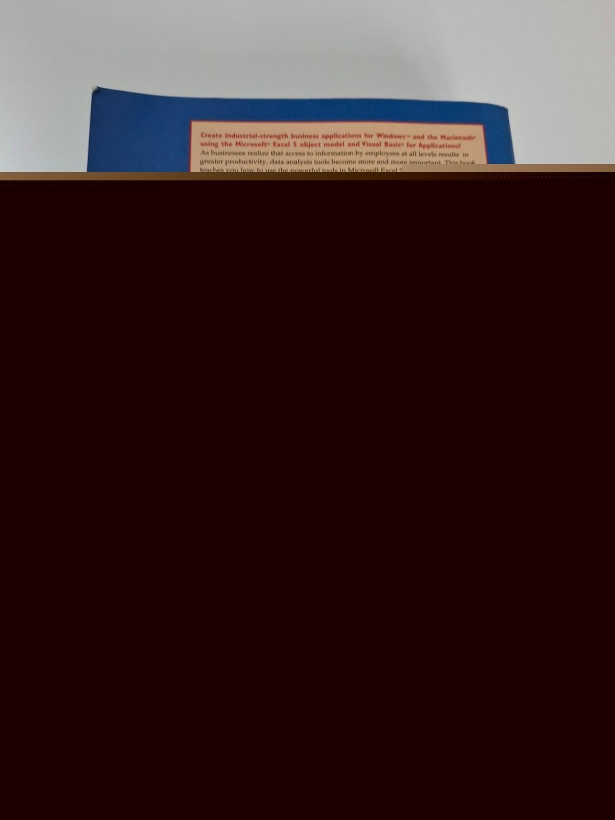 DEVELOPING MICROSOFT EXCEL 5 SOLUTIONS – 1995 Paperback – inc. 3.5in floppy disk
