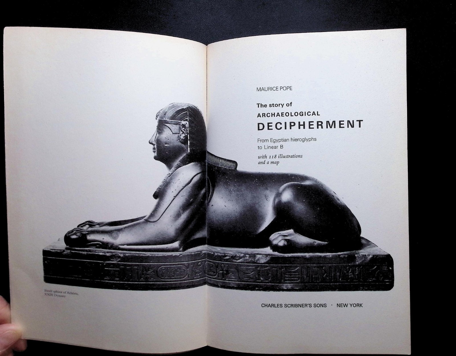 Decipherment by Maurice Pope 1975 HC Scribner From Hieroglyphs to Linear B NM