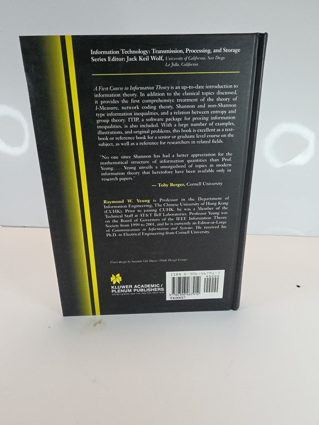1st Course in Information Theory, Raymond Yeung, 2002 HC
