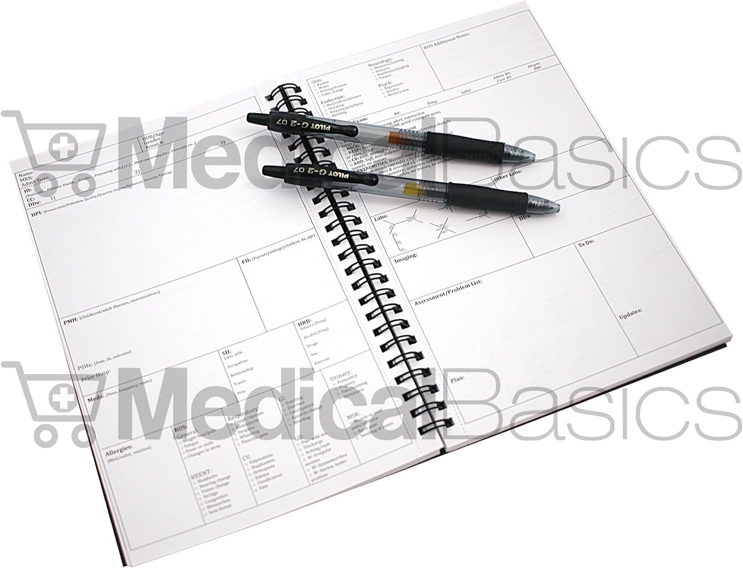 H&P notebook – Medical History and Physical notebook, 100 medical templates w…