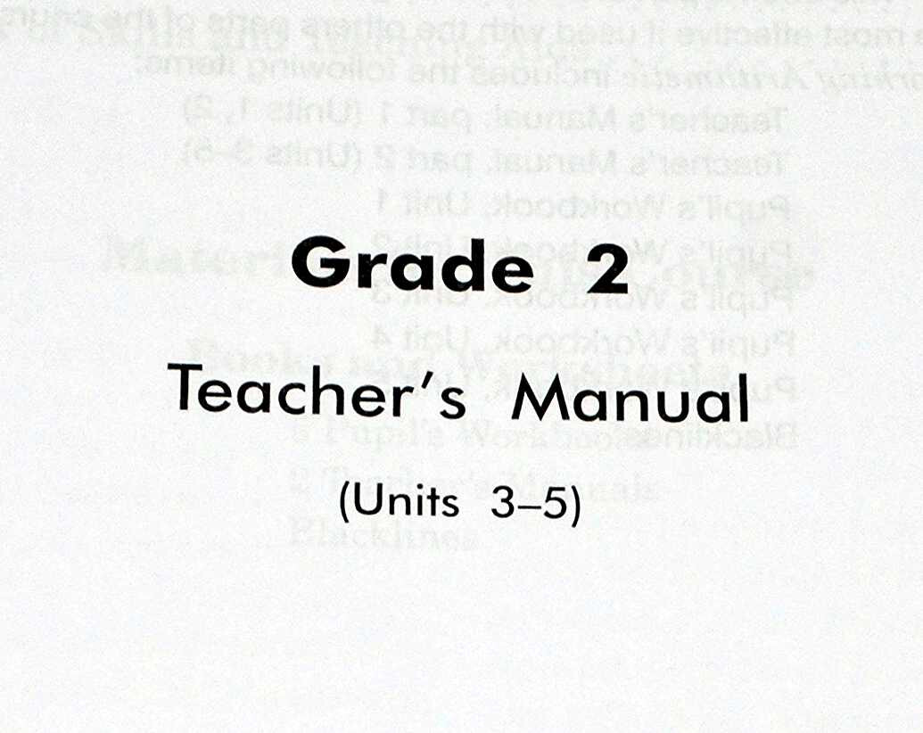 Working Arithmetic 2 – Teacher’s Manuals – Units 1-5 in two books