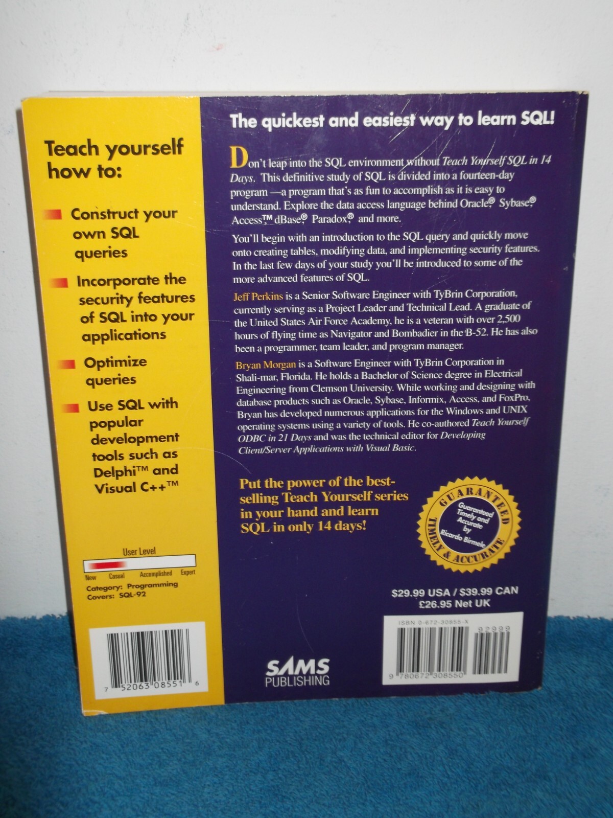 Sams Teach Yourself SQL in 14 Days by Perkins (Paperback, 1995)