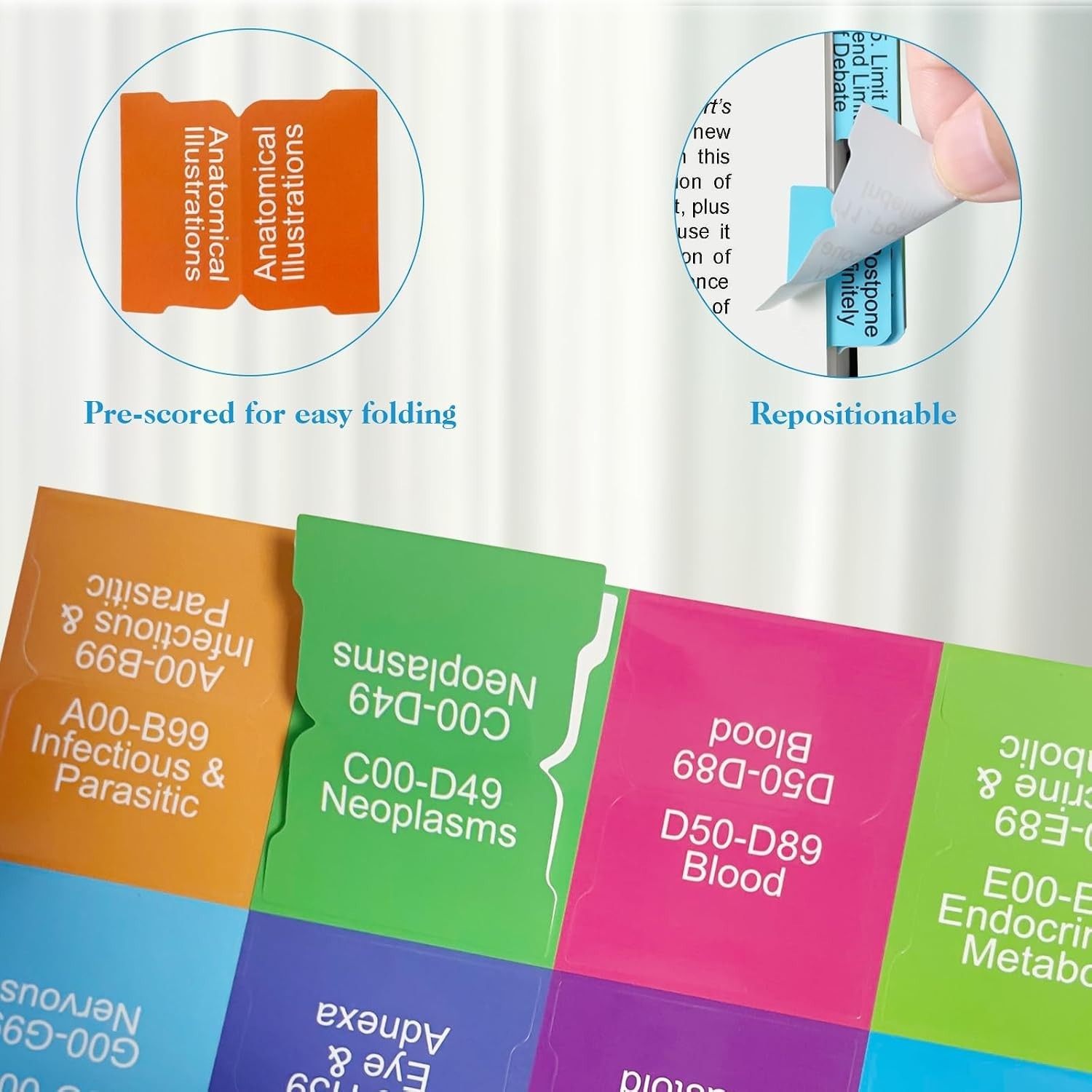 Professional 2026 CPT ICD-10 HCPCS Tabs | Laminated, Color-Coded, Reusable Tabs