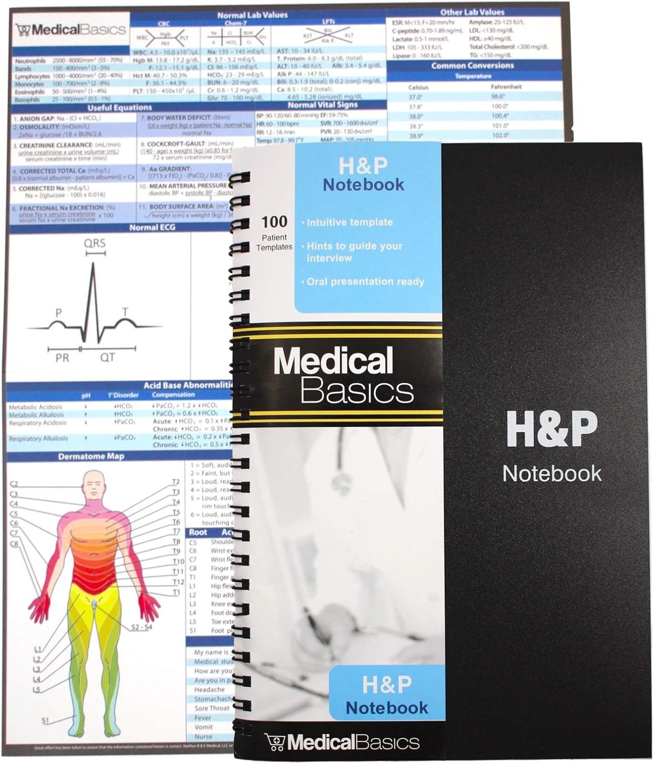 H&P notebook – Medical History and Physical notebook, 100 medical templates w…