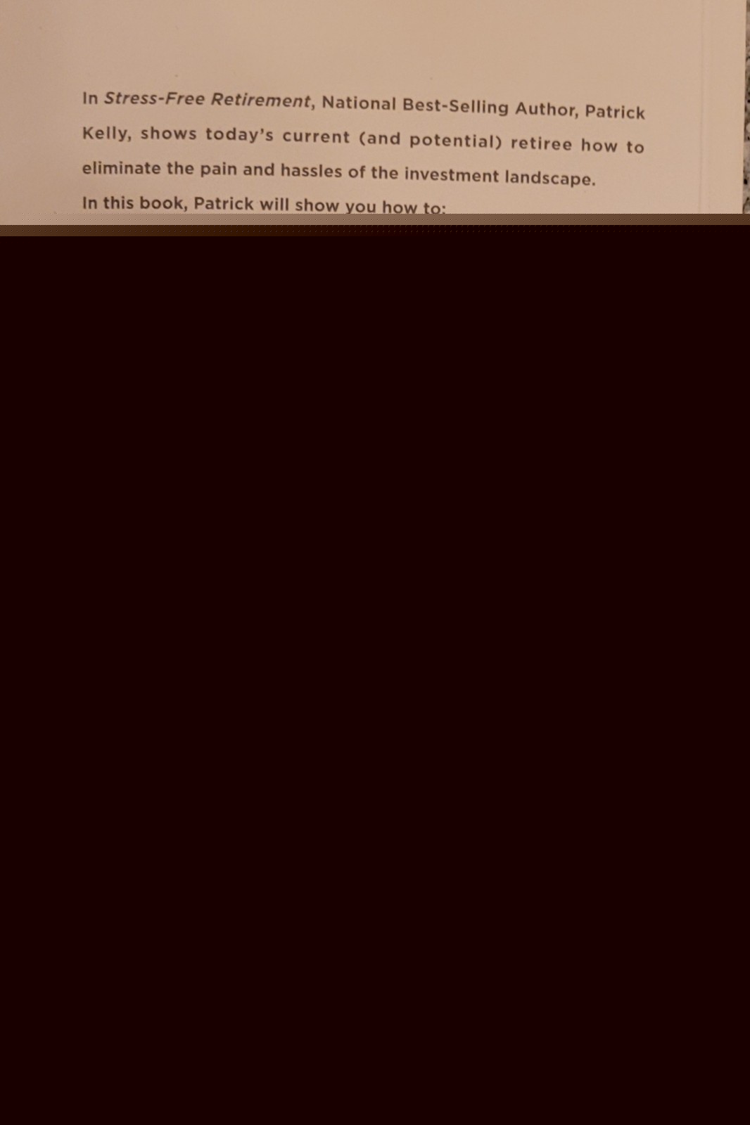 Stress-Free Retirement – paperback Patrick Kelly