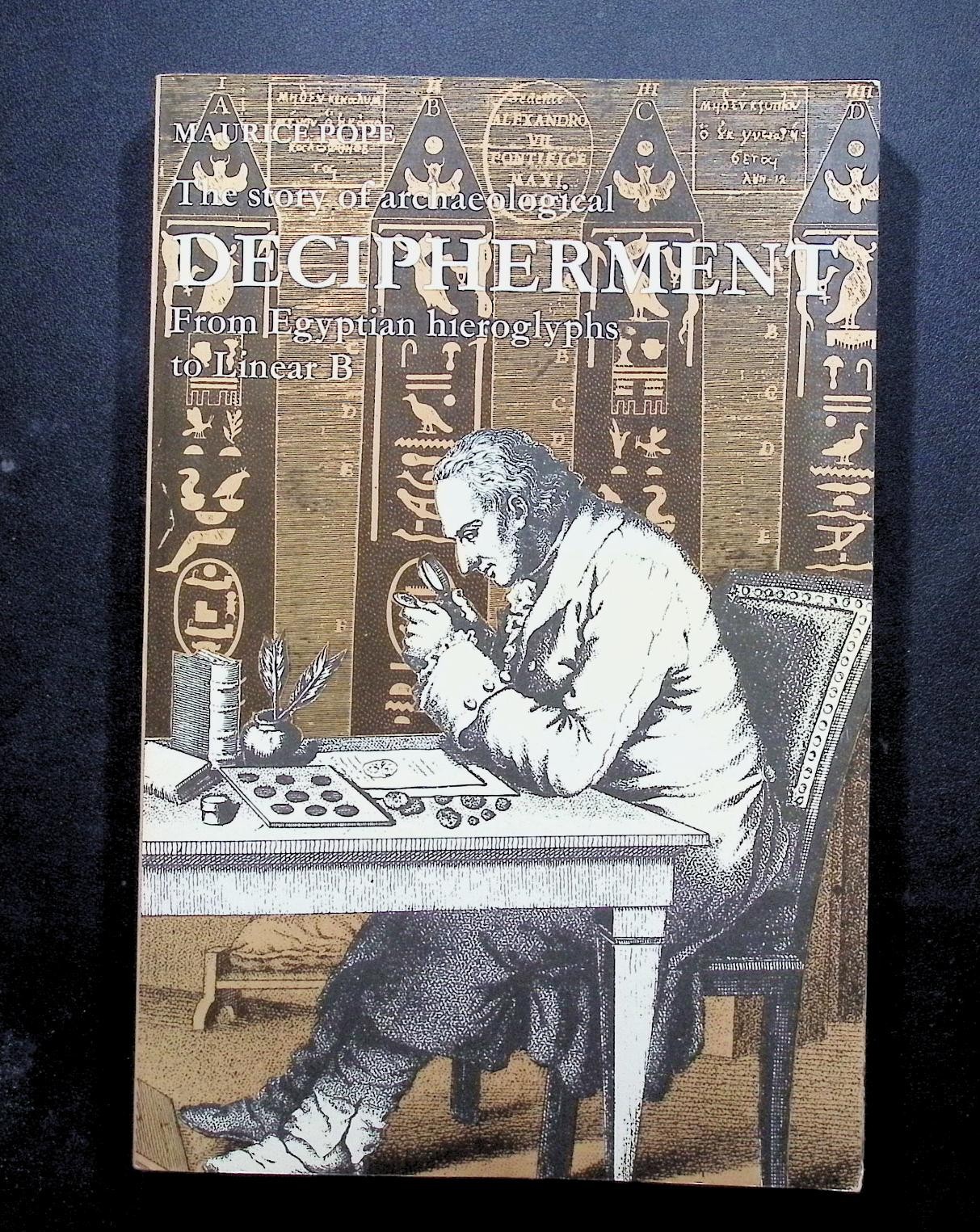 Decipherment by Maurice Pope 1975 HC Scribner From Hieroglyphs to Linear B NM