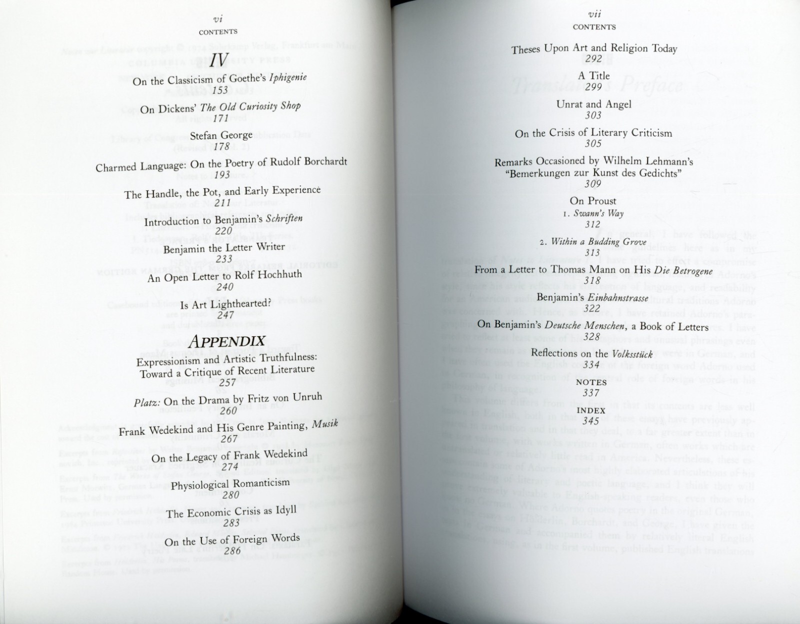 Notes to Literature Vol. 2 – Theodor W. Adorno (Paperback, 1992) VERY GOOD