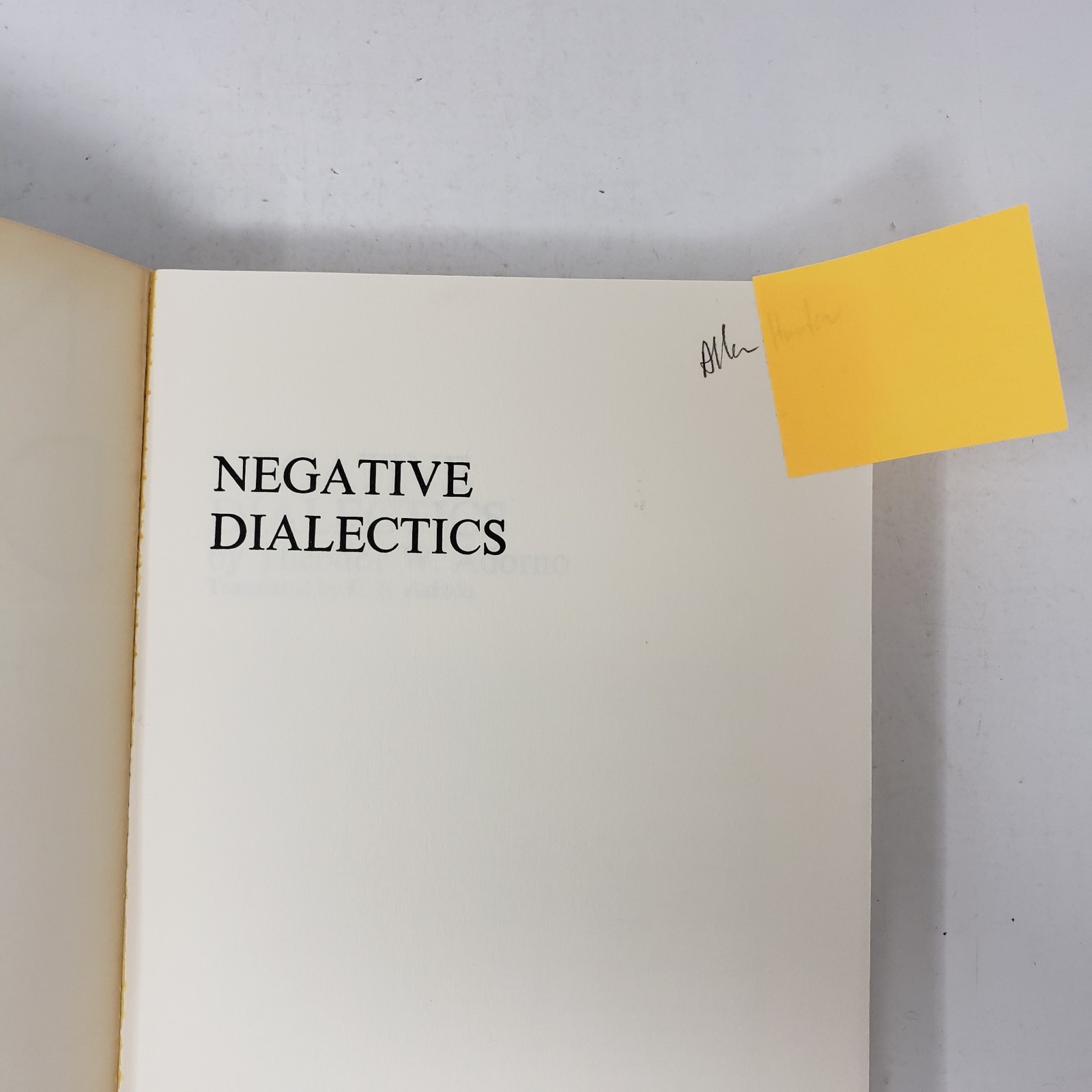 Negative Dialectics by Theodor W. Adorno (1981, Trade Paperback)