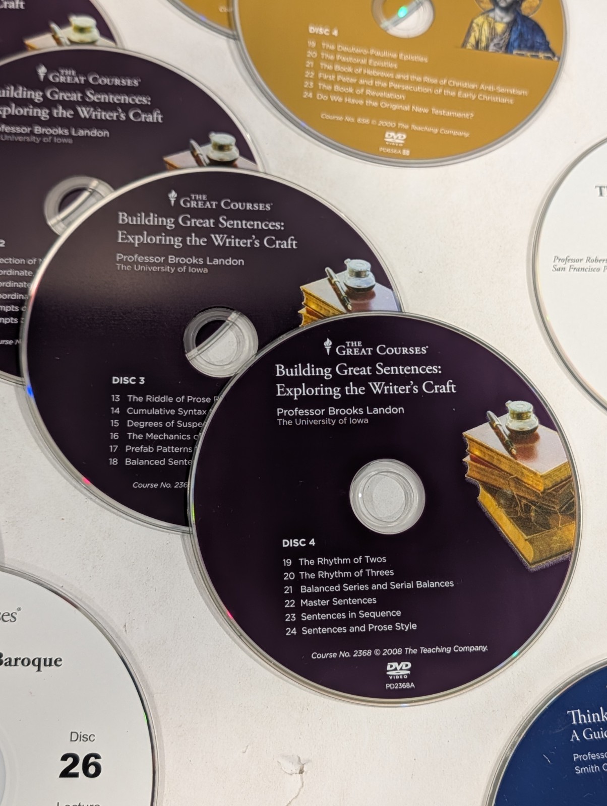 30 Loose Learning Courses DVDs & Audio CDs – Religion, History, Writing, Music