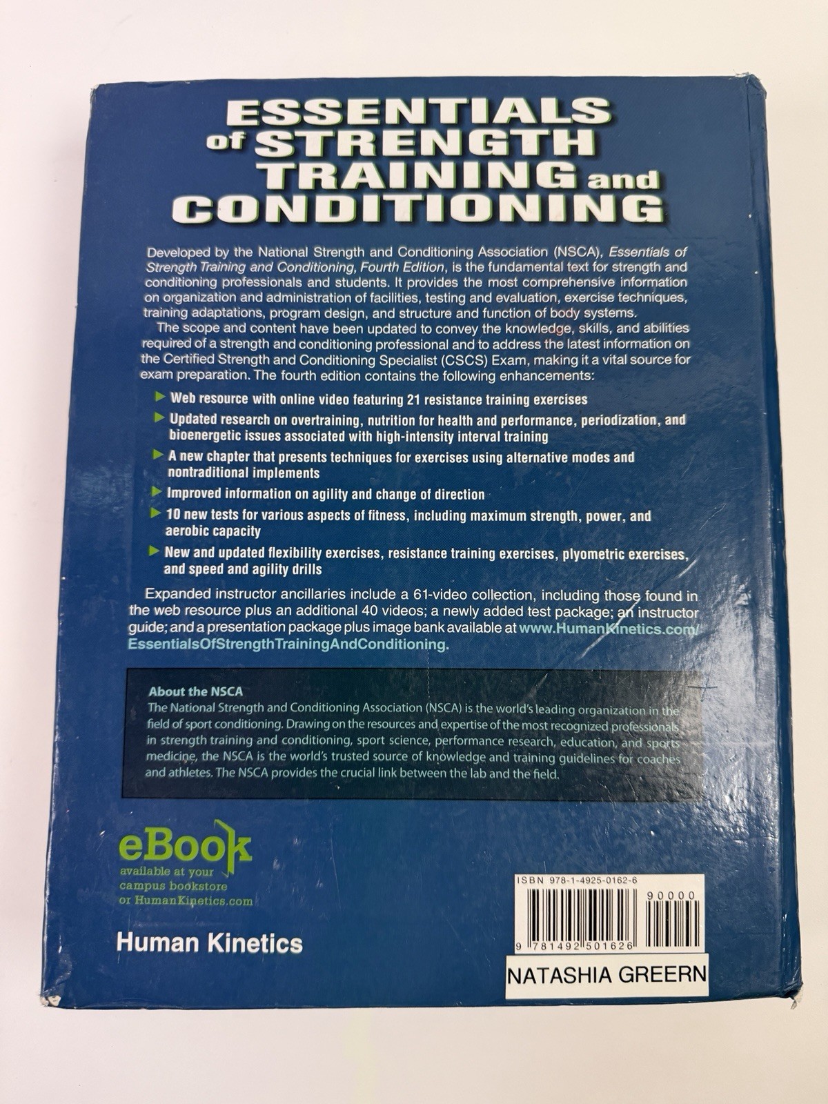 Essentials of Strength Training and Conditioning by G. Gregory Haff *READ