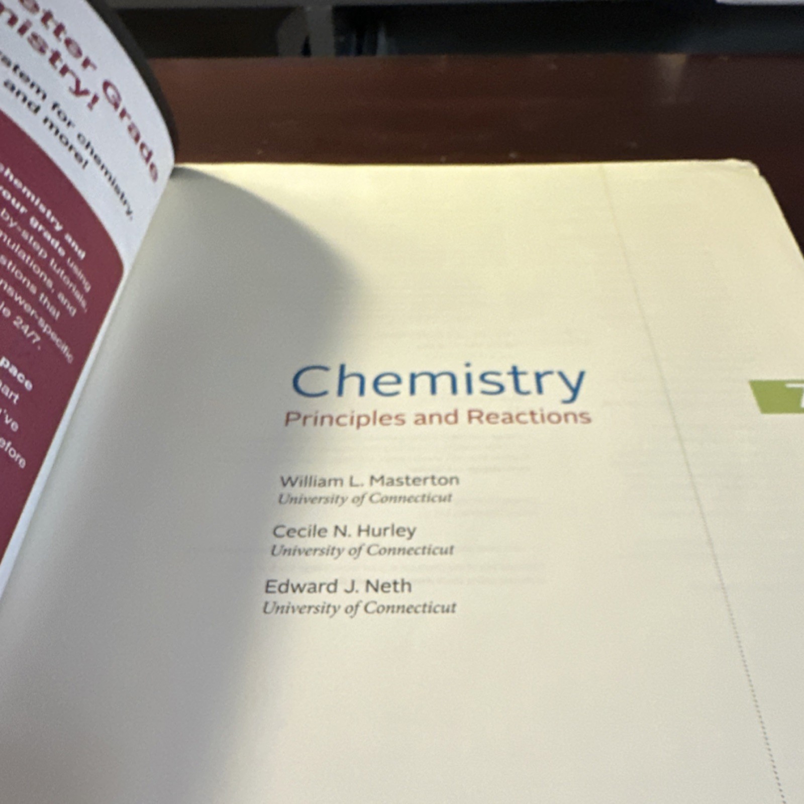 Chemistry Principles Reactions Masterton Hurley Neth Brooks/Cole 7th Ed Hardcov…