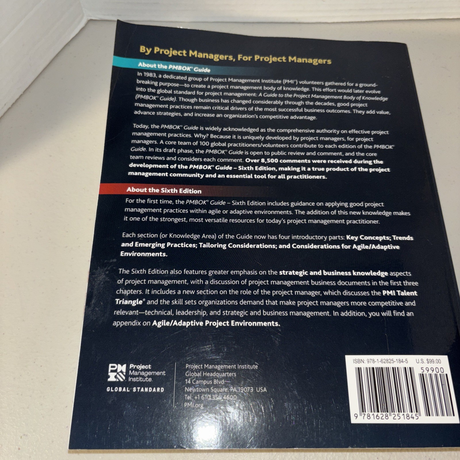 A Guide to Project Management Body of Knowledge PMBOK GUIDE 6th Edition- Damaged