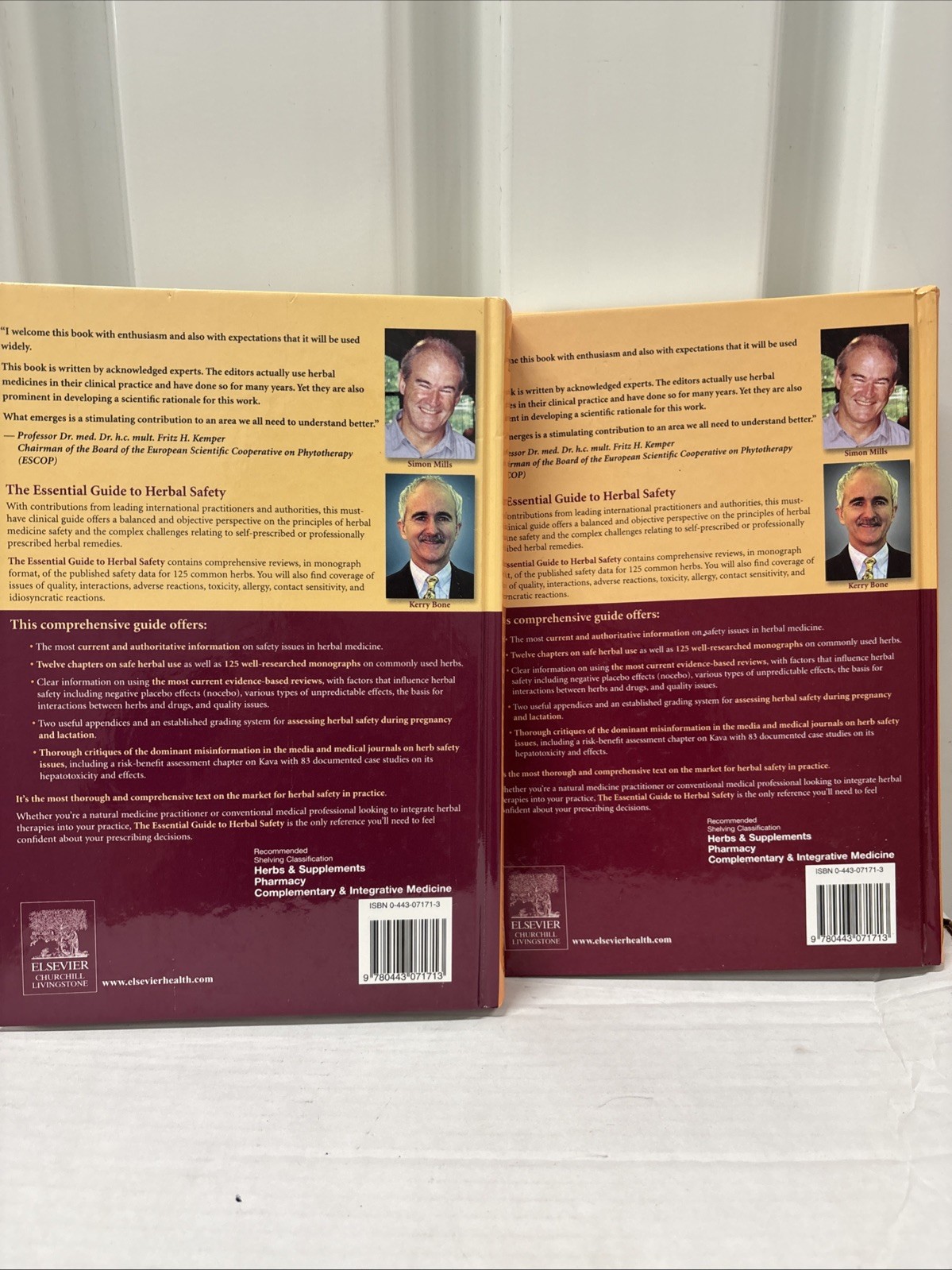 ESSENTIAL GUIDE TO HERBAL SAFETY MILLS, BONE SIGNED 2 AVAILABLE LIKE NEW