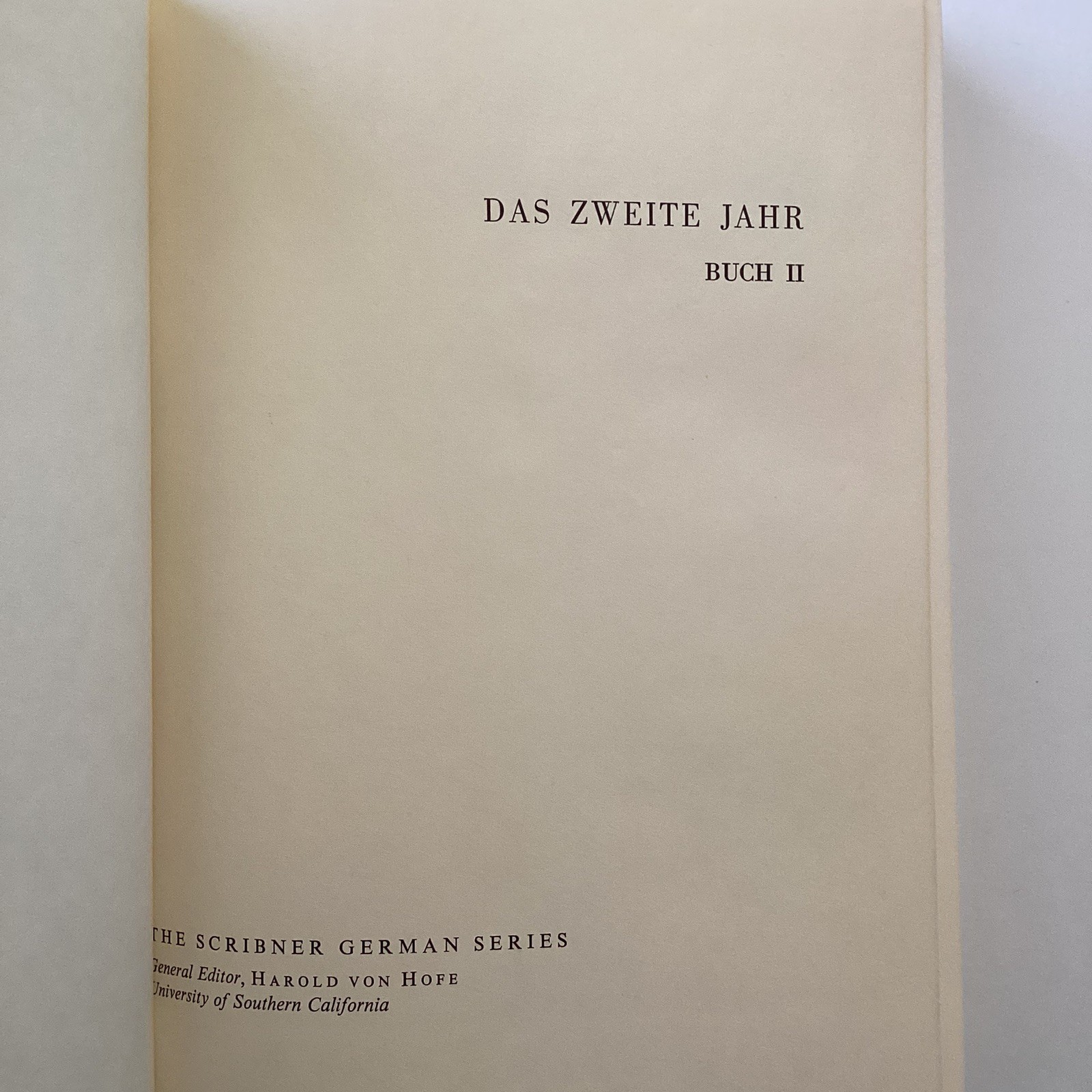 Das Zweite Jahr Buch II By Margaret Bluske 1975 Scribner German Series HC