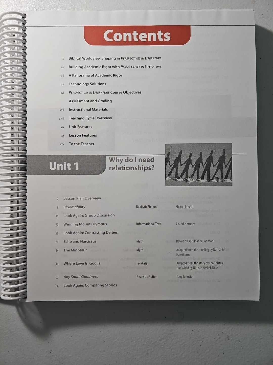 Perspectives in Literature Teacher Edition – Third Edition, Part 3, Grade 6