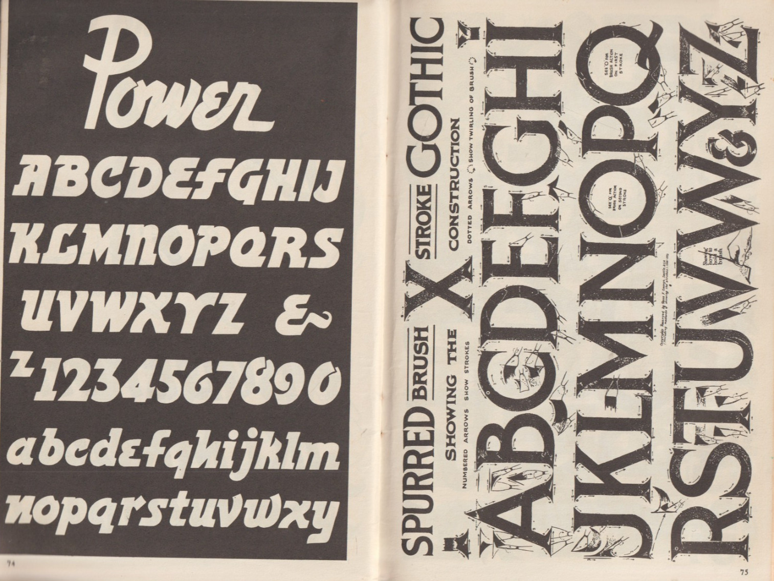 Vintage 1965 Speedball Textbook for Pen & Brush Lettering, fair cond.