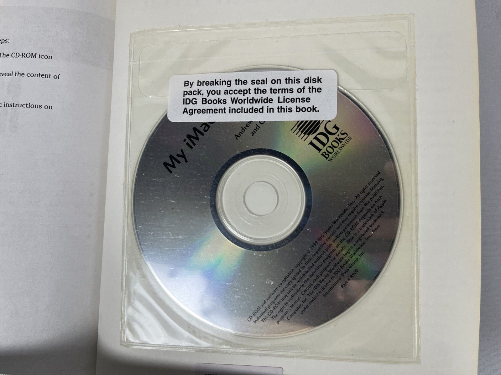 MY IMAC – 1999 IDG Books – Andrew Gore & Jill Baird – Software New In Seal GOOD