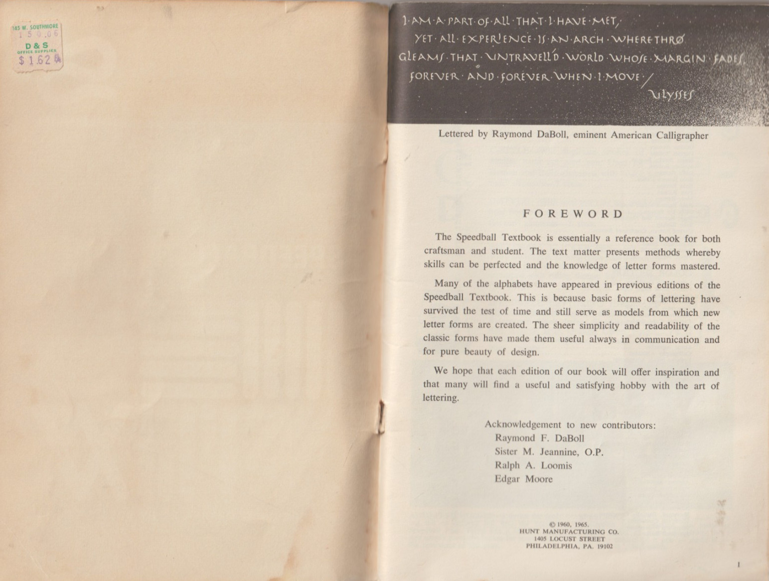 Vintage 1965 Speedball Textbook for Pen & Brush Lettering, fair cond.