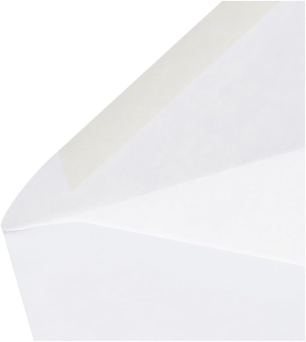 #10 Business Letter Envelopes with Gummed Seal, No Tint, White, 500-Pack