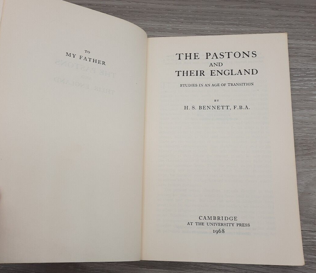 1968 Social History The Pastons and Their England H. S. Bennett