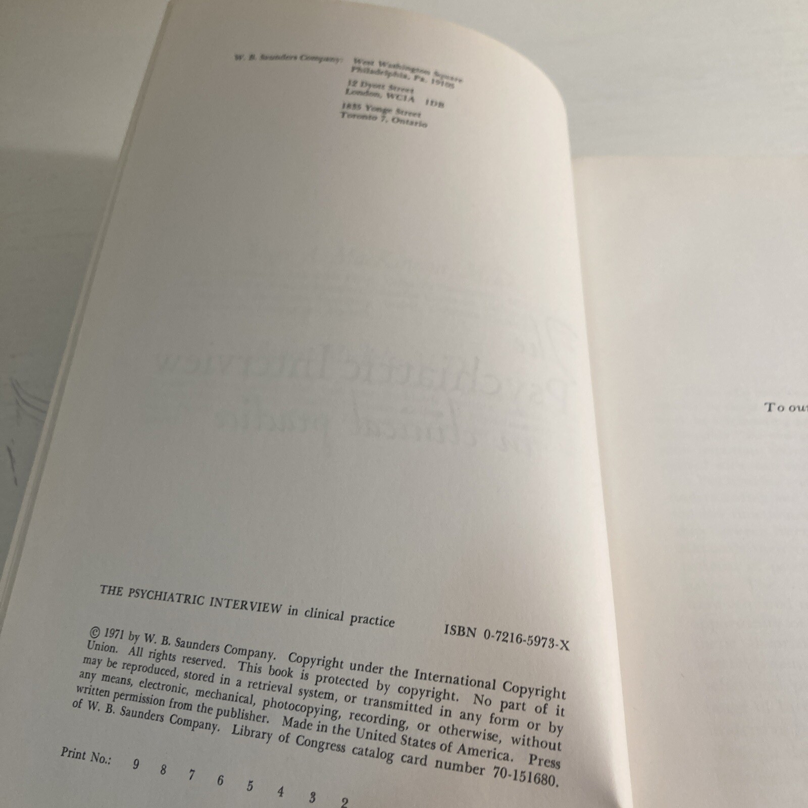 The Psychiatric Interview In Clinical Practice Hardcover Book 1971 By Mackinnon
